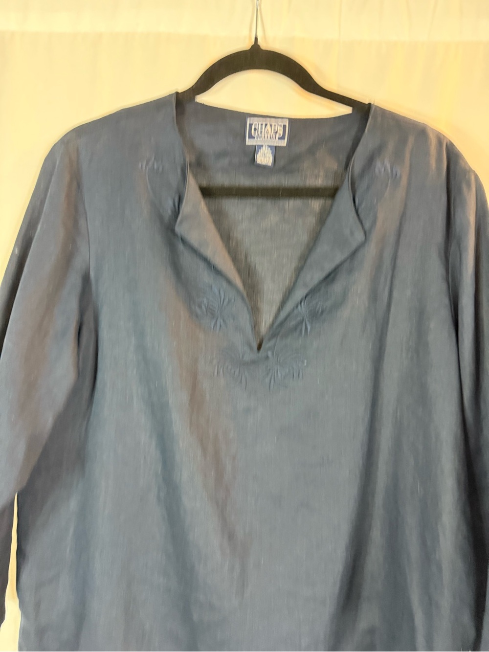 Chaps women tunic Navy blue Classic 100% Linen size: XL - Picture 4 of 13